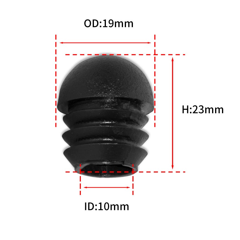 Flyshop 16-Pack 3/4-inch Outside Diameter, 19 mm OD Black Hard Plastic End Caps, Round Tube Inserts Furniture Glides for Tables and Chairs - Image 2